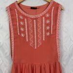 DO+BE Boho Embroidered Coral Sleeveless Mini Dress Size M NWT Photo 4