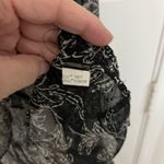 ECI  New York Silk Black and White Sheer Floral Blouse Size L Vintage Photo 6