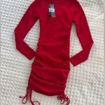 LIONESS  Military Minds Long Sleeved Ruched Side Cinch Mini Dress Photo 4