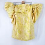 Solace London ‎ Elina Off-The-Shoulder Duchesse Satin Mini Dress Size US 6 Yellow Photo 3