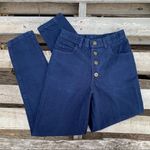 Vintage 90s Paris Sport Club high rise button fly wedgie jeans Blue Size 26 Photo 0