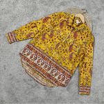 Sundance  Women’s Button Down Shirt Longsleeve Floral Joy Boho Artsy in Yellow M Photo 1