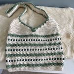 Crochet Beaded Hand Woven Shoulder Bag Green Photo 2