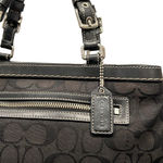 Coach  Classic Signature Black Canvas Handbag EUC Photo 3