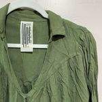 Free People  Moss Green Collared Peasant Blouse Photo 2