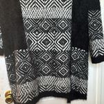 MAXSPORT BLACK AND WHITE LONG SWEATER FURRY ACRYLIC AND NYLON SIZE MEDIUM Photo 4