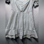 Stylestalker  Kelly Mini Dress Blue and White Cotton Puff Sleeves Medium Photo 7