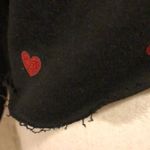 Beach Riot  Black Cropped Sweatshirt with Red Glitter Hearts, Size Large Photo 3