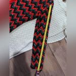Oscar de la Renta SOMETHING BY vintage WOMENS 8 Black and Red Chevron Cardigan Photo 4