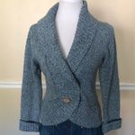 United States Sweaters Vintage  Blue Shawl Collar One Button Woman's Cardigan S M Photo 7