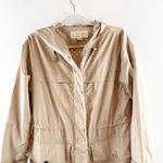 Michael Kors Hooded Longline Utility Trench Raincoat Jacket Tan Small Photo 2