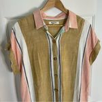 Rip Curl Pink and Yellow Shirt Dress Size Large striped trendy gorpcore retro Photo 2