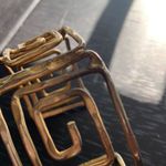 Vintage Gold Tone Geometric Cuff Bracelet Photo 4