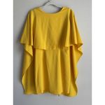 ZARA Women's Open Back Yellow Ruffle Cape Mini Dress Size Small Modest Photo 4