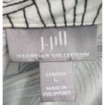 J.Jill  Wearever Collection‎ L Cream Black Print Stretch Knit Dress Photo 3