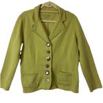 Neon Buddha Large Green Blazer Jacket Stretch Knit Lagenlook Artsy Funky Photo 0