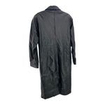 Jacqueline Ferrar  L black genuine leather trench coat vintage 90s 80s retro Photo 10