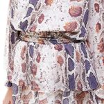 TCEC | NWOT | Animal Printed Boho Ruffle Tunic Top | Purple | S | CD01379 Photo 3