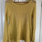 Moth Mila Linen Blend Pullover Sweater XS‎ Yellow Gold Anthropologie Lightweight Photo 0