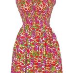Vintage Y2K Red Peace Sign Halter Mini Dress Photo 0