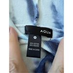 AQUA Womens Blue White Tie-Dye Pullover Hoodie Cotton Sweater size M Photo 4