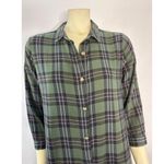 ZARA  premium denim collection green plaid shirt dress size small Photo 2