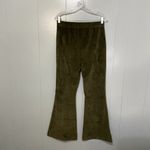 Aerie  Natural Olive Green Pull On Groove On Rib Velour Flare Loungewear Pants M Photo 4
