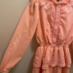 AQUA Bloomingdale's Pink Tiered Ruffled Long Sleeve Mini Dress Size XS Photo 7