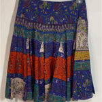 ETRO Milano Patch Quilt Skirt Blue Size 6 Photo 0