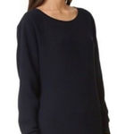 Vince  Rib Cuff Dolman Blouse Navy Blue Boat Neck S‎ Small Oversized Long Sleeve Photo 0