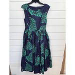 Modcloth  DuPenny Peacock Print Tea Length Dress Size 8 Fit Flare Small FLAW Photo 1