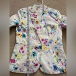 White tie dye colorful cropped blazer in size small Photo 9
