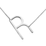Silver Initial Stainless Steel Pendant Necklace Letters A Photo 4