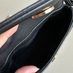 Small Black Top Handle Crossbody Faux Pebble Leather Snap Closure Bag Photo 12