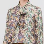 ZARA Bow Top Women’s Size Medium Long Sleeve Button Down Tie Photo 0