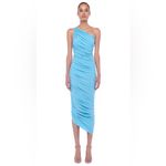 Norma Kamali NEW Diana Gown One Shoulder Ruched Bodycon Maxi Dress in Starfruit Photo 2