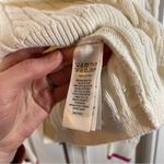 Nicole Miller  Cable Knit Collared Pullover Sweater White‎ with Pink Size medium Photo 2