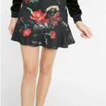 EXPRESS Black and Red Skater Mini Skirt with Ruffles Photo 1