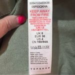 Topshop Clean Front Zip Denim Mini Shirtdress Dress in Light Olive Green Size 4 Photo 13