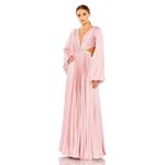 Mac Duggal Long Sleeve Pleated Charmeuse Cut Out Gown NWT Photo 3
