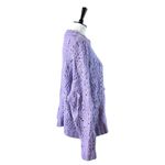 Aerie  Sweater Chunky Knit Pointelle Crochet Oversized Purple Women’s Size Small Photo 3