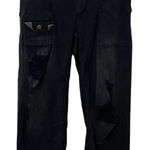 Pilcro  Women's Black Cargo Crop Pants Size 26 Utility Pockets Casual Goth Photo 0