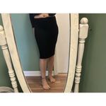 “My Tribe”black textured pencil skirt size M stretch snakeskin pattern Black Size M Photo 7