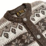 Norlender Sportwear Vintage Wool Fair Isle Cardigan Sweater Neutral Brown Large Photo 4