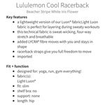 Lululemon CRB Cool Racerback Beacher Stripe White Iris Flower Tank Size 6 Photo 11