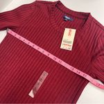 NWT Spao top Korean brand women’s ribbed shirt medium burgundy top stretch Red Size L Photo 4