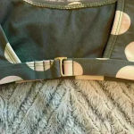 Xhilaration Scoop Neck Bikini Top Green and White‎ Polka Dots size small Photo 2