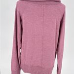 Athleta  Studio Barre Sweatshirt Long Sleeve Top Purple Off The Shoulder Small Photo 6