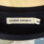 Ciudad Campus Barcelona Y2K RARE Graphic Long Sleeve Top Womens Medium Boho Black Photo 1