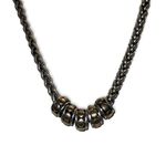 Chico's Vintage Silver Tone Chain w/Silver & Gold Tone Decorative Slide Beads Photo 3